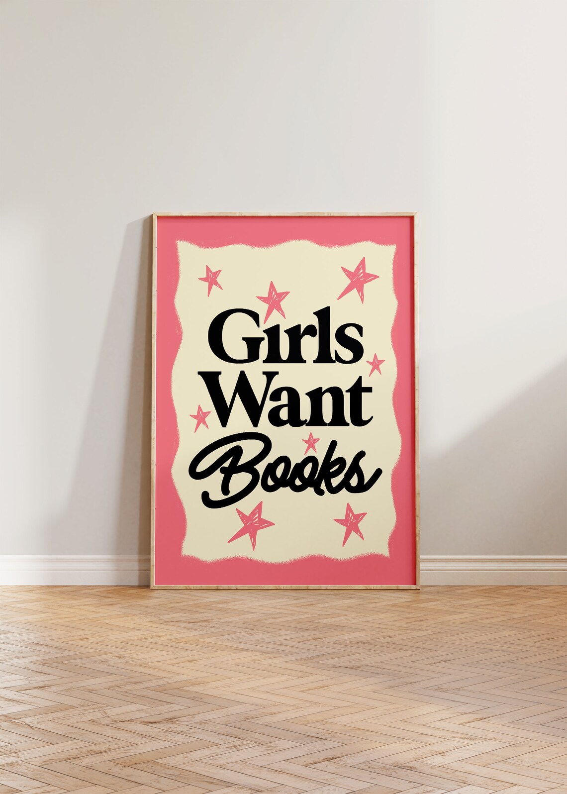 Book Print Retro Reading Poster, Vintage Mid-Century