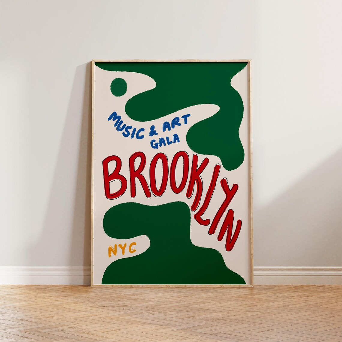 Brooklyn Music Art Gala NYC Colorful Hand Lettered Event Art Poster