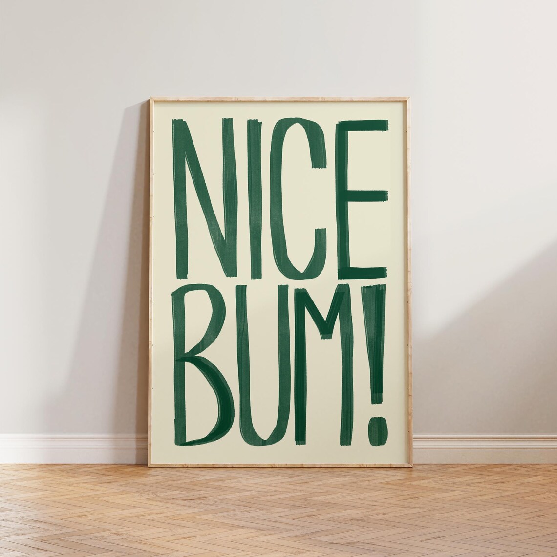 Nice Bum Funny Bathroom Wall Art, Bold Words