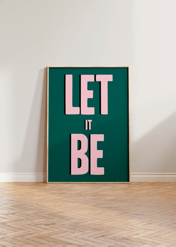 Let It Be Retro Music Typography Art Print