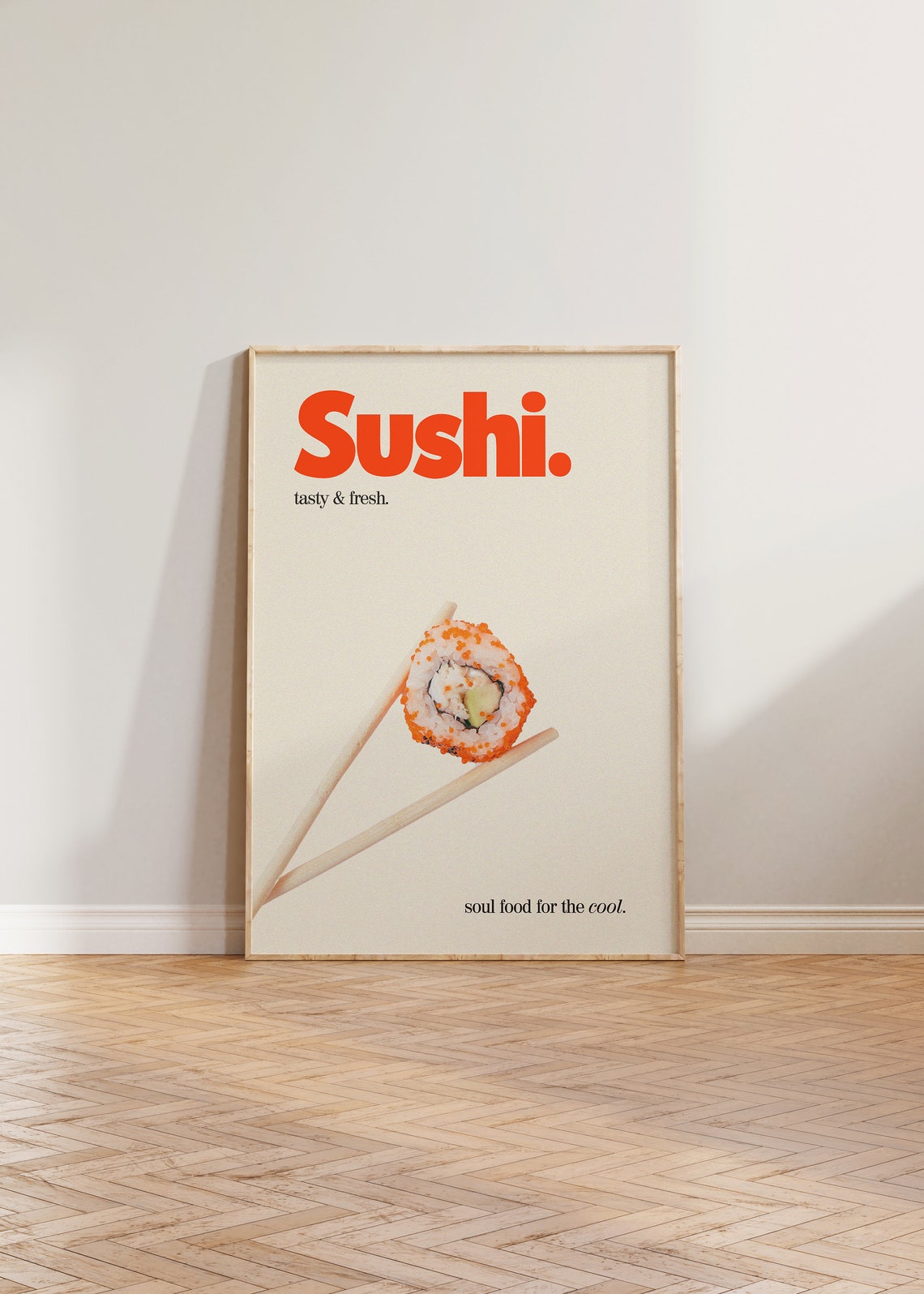 Sushi Retro Poster, Japanese Kitchen Art Print