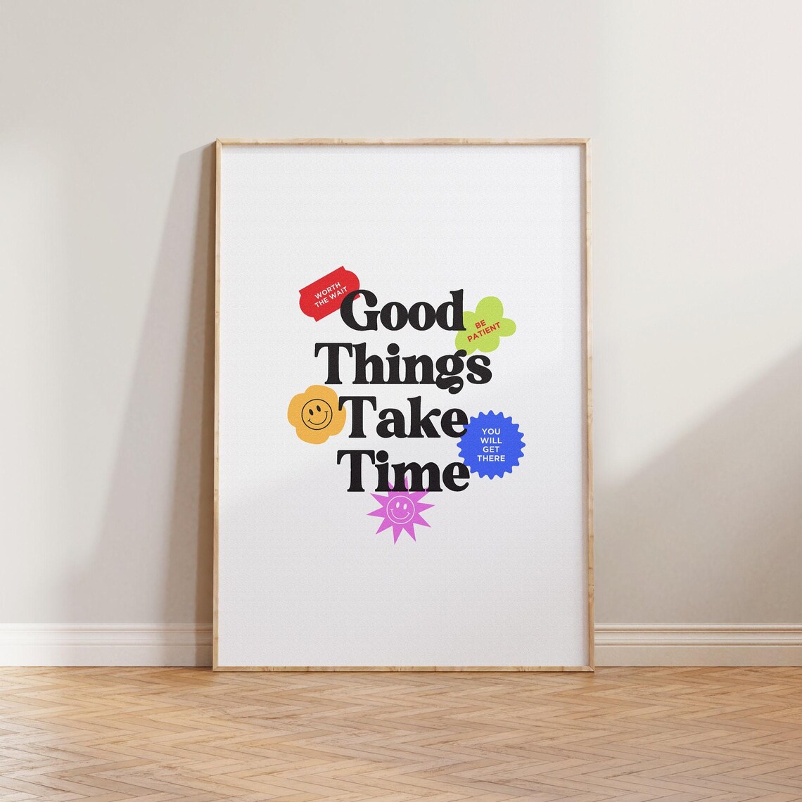 Good Things Take Time Retro Motivational Art Print