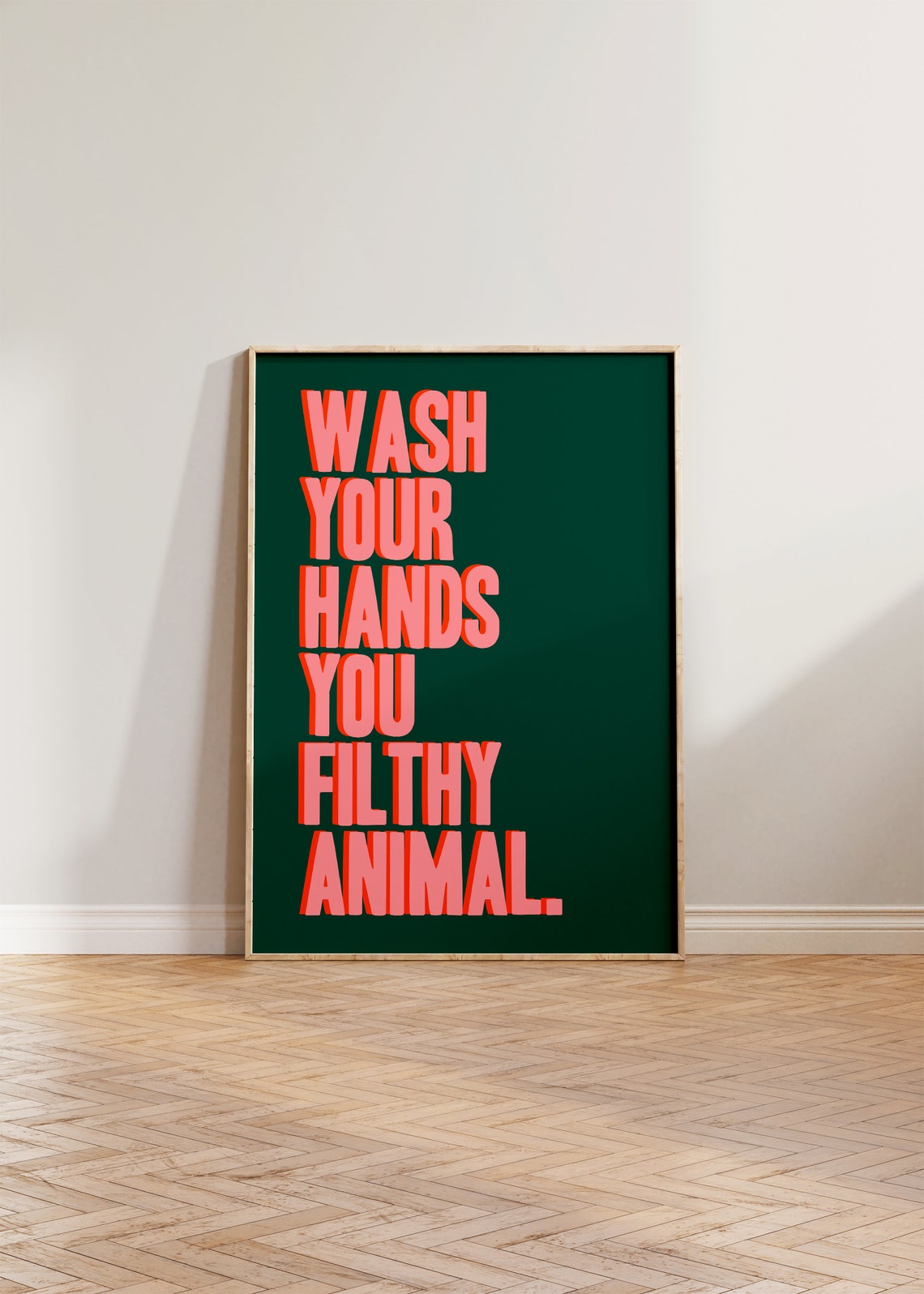 Wash Your Hands Bathroom Wall Art Print
