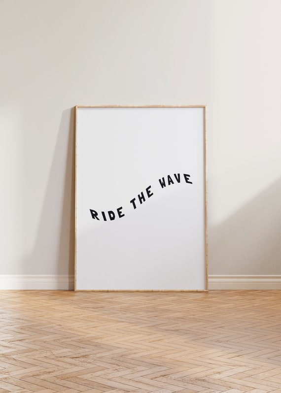 Ride The Wave Poster, Minimalist Surf Art