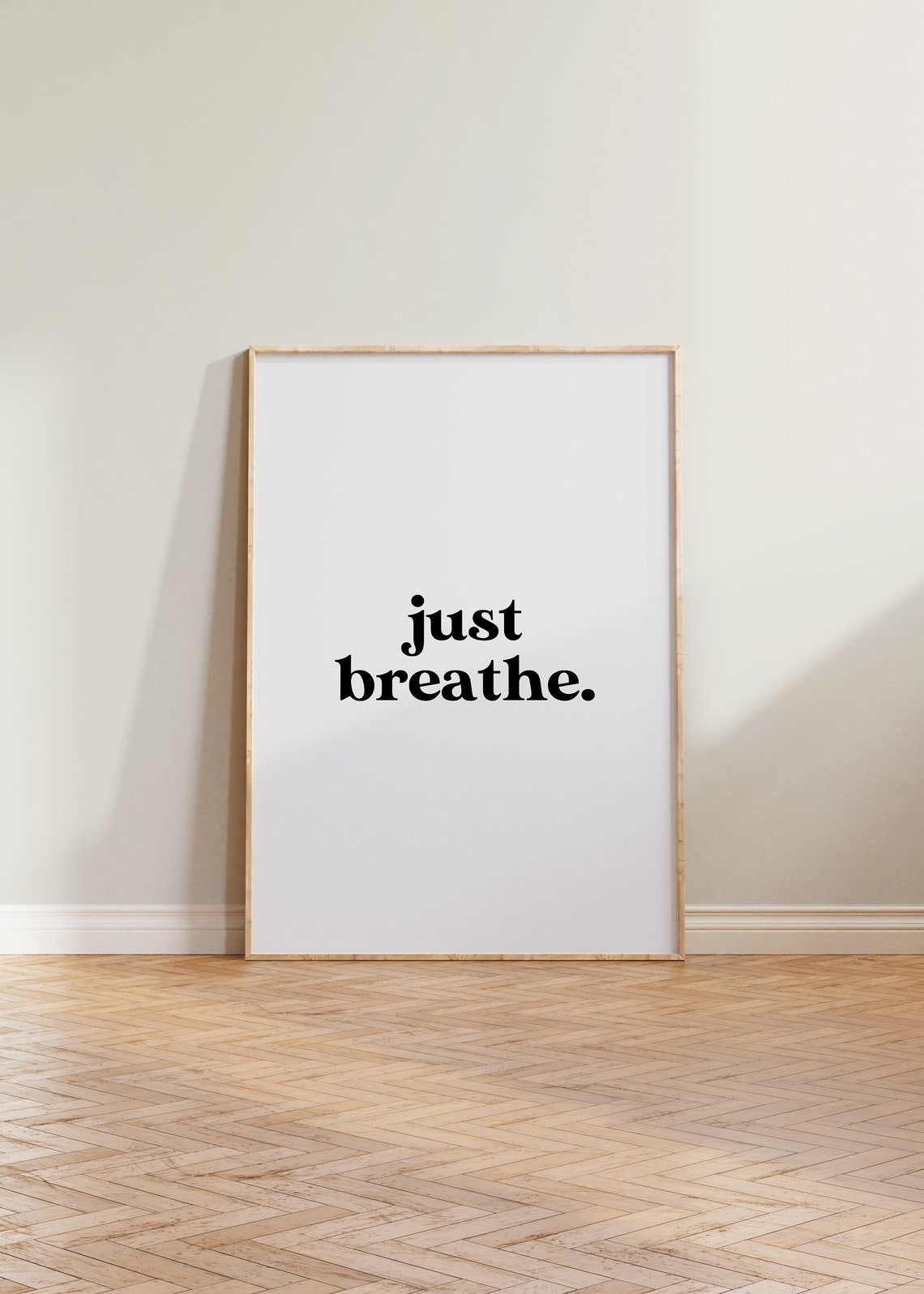Just Breathe Quote Poster, Relaxing Home Decor