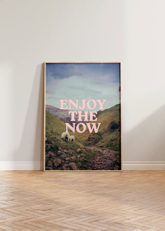 Retro Nature Print, Mid Century Countryside Poster
