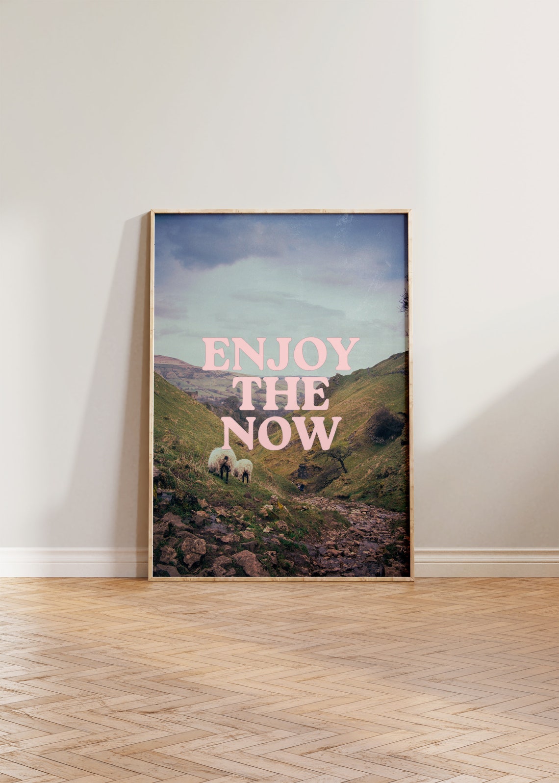 Retro Nature Print, Mid Century Countryside Poster