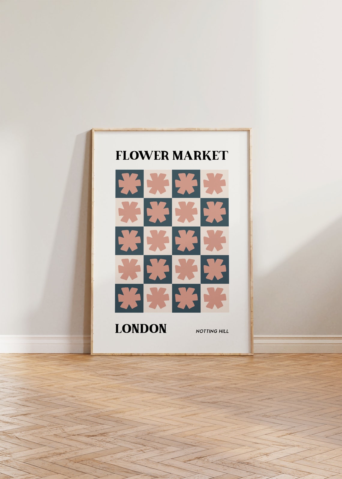 Flower Market London Notting Hill Geometric Checkerboard Poster