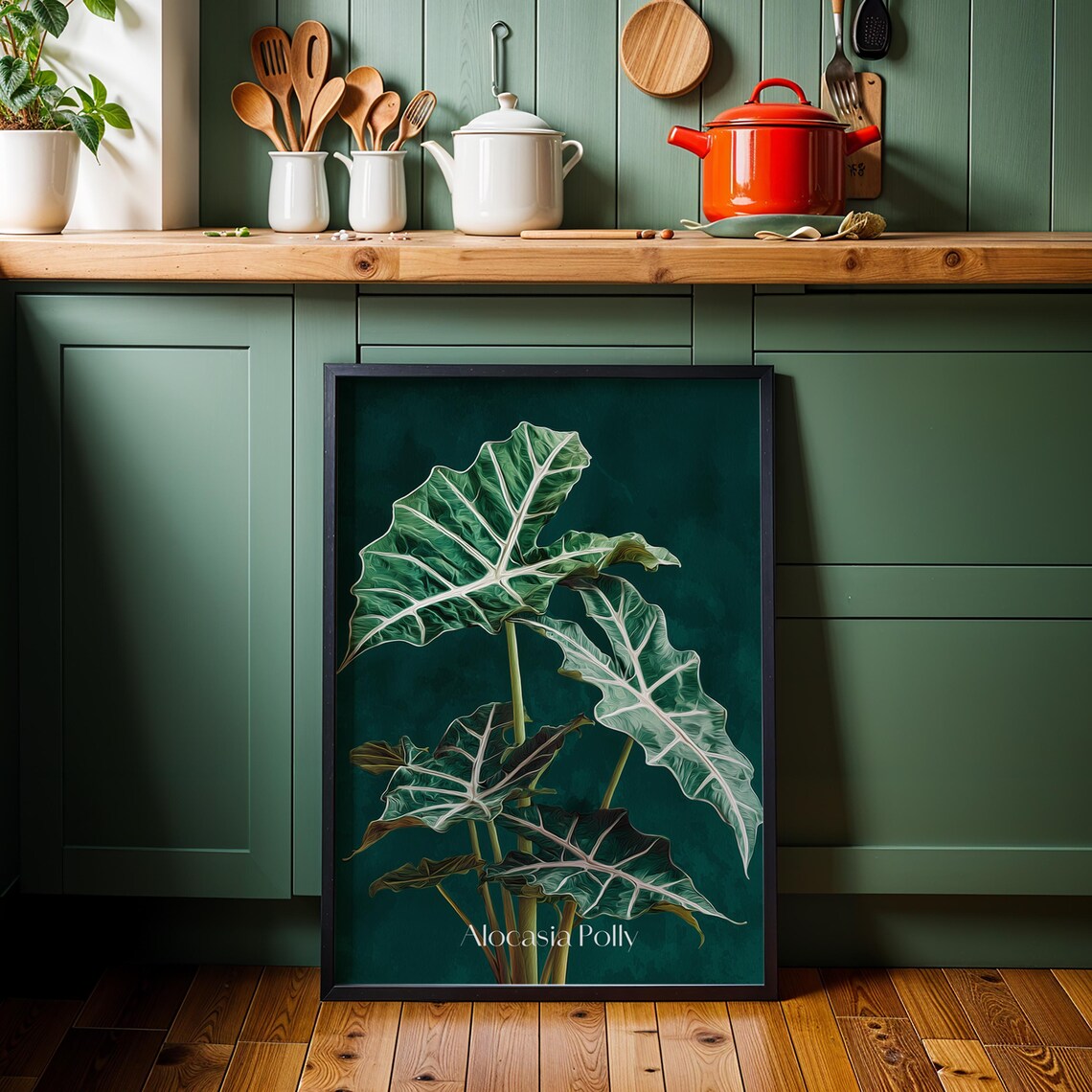 Alocasia Polly Tropical Botanical Art Print
