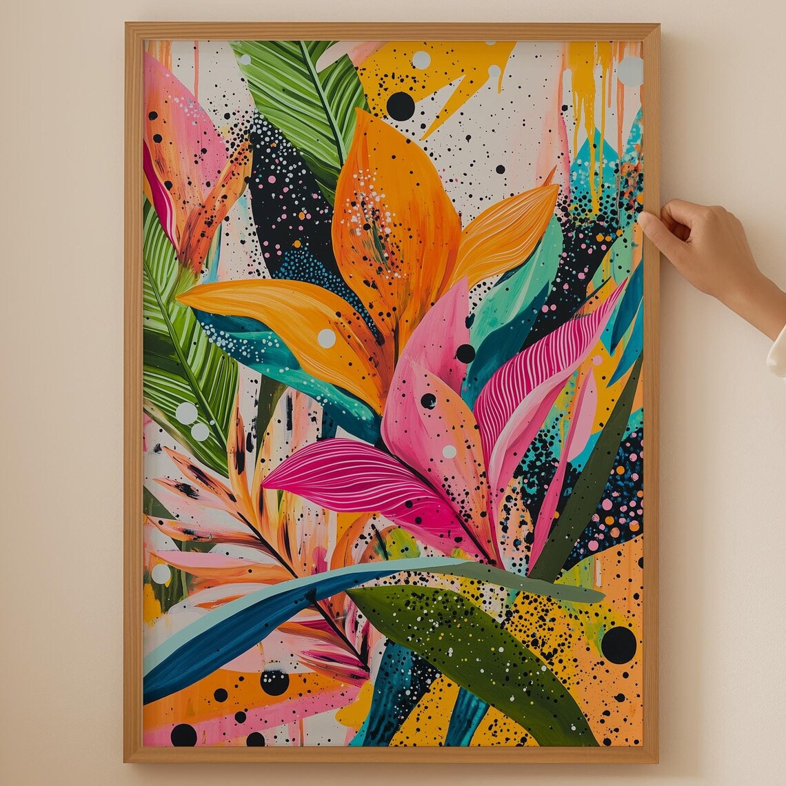 Petals in the Wind Full Bleed Tropical Floral Artwork Poster
