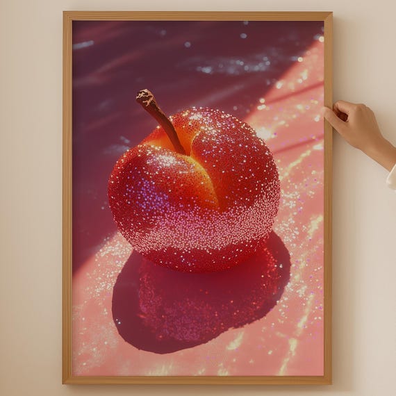 Disco Peach Poster Funky Wall Art For Girly Room Decor Pink Danish Pastel Print Dopamine Kitchen Gallery