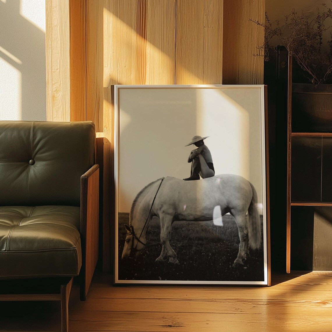 Cowgirl Horse Vintage Western Art Print