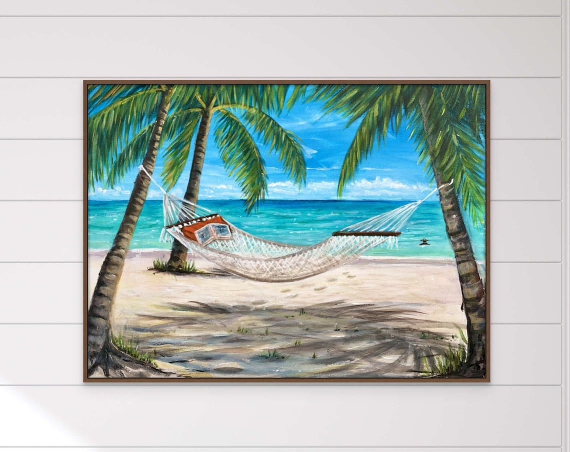 Beach Hammock Palms Ocean View Open Book Island Relaxing Travel Poster - Image 4