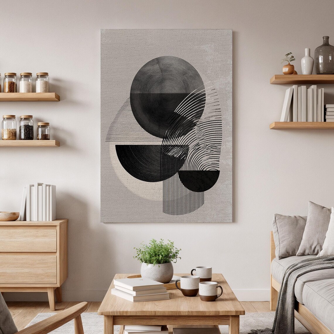 Modern Abstract Geometric Circle Art Print