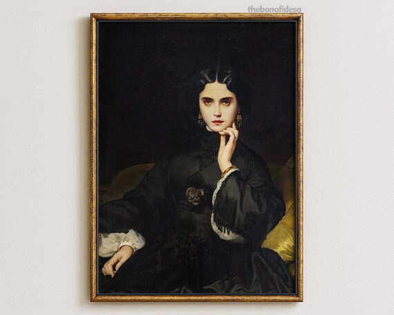Moody People Art Vintage Gothic Print Dark Prints Gallery Wall French Country
