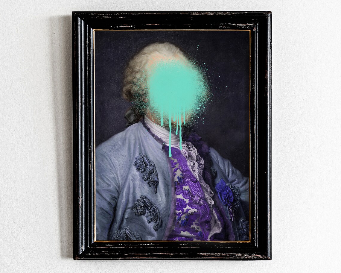 Altered Art Portrait Vintage Baroque Art Print