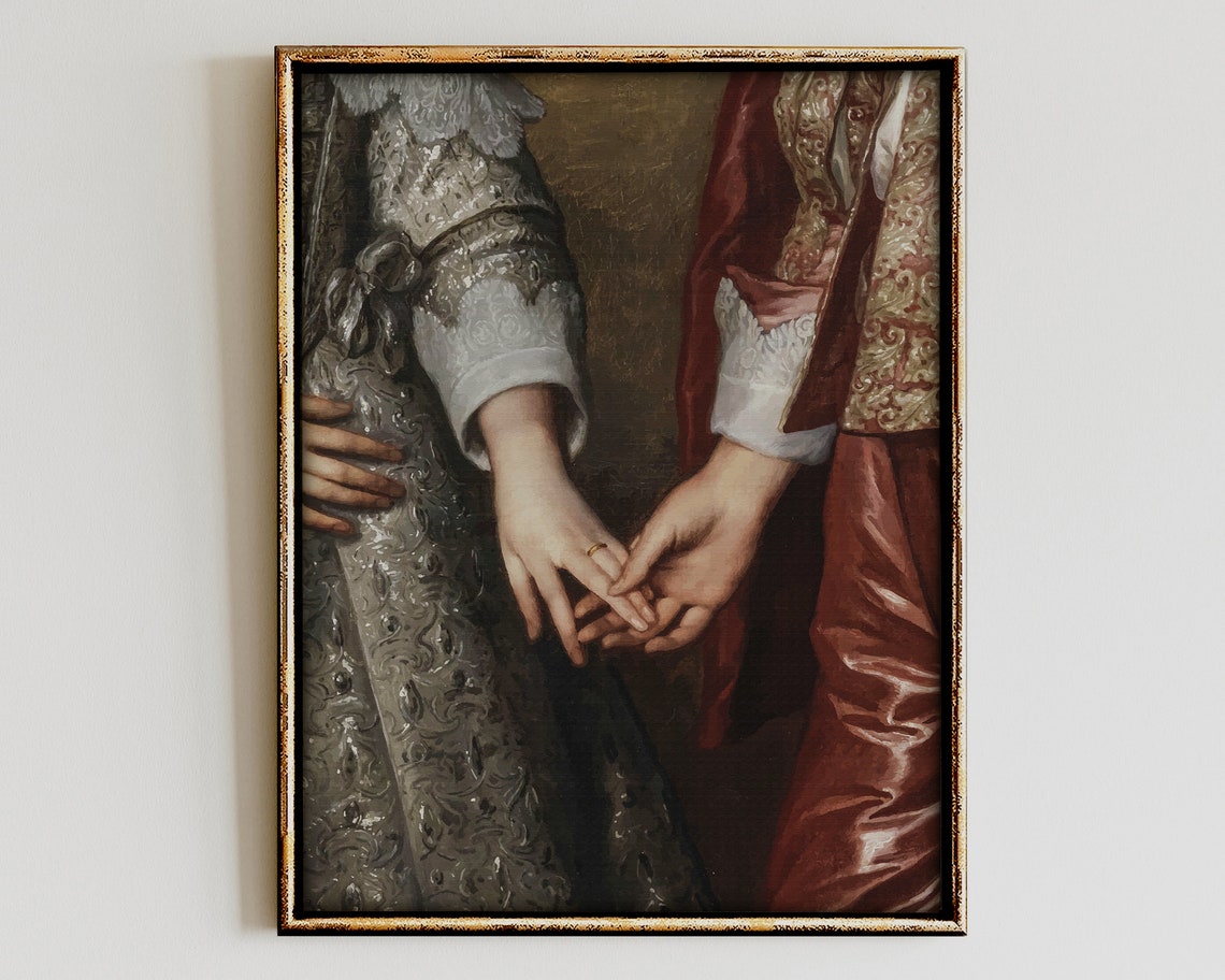 Clasped Hands Classical Painting Romantic Baroque Detail Art Print