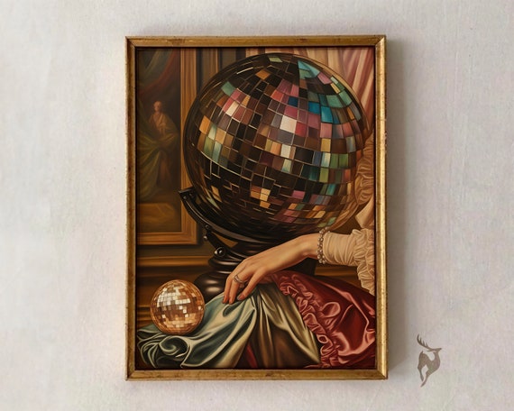 Funky Wall Art Maximalist Decor Funny Altered Quirky Feminine Portrait Eclectic Gallery Print