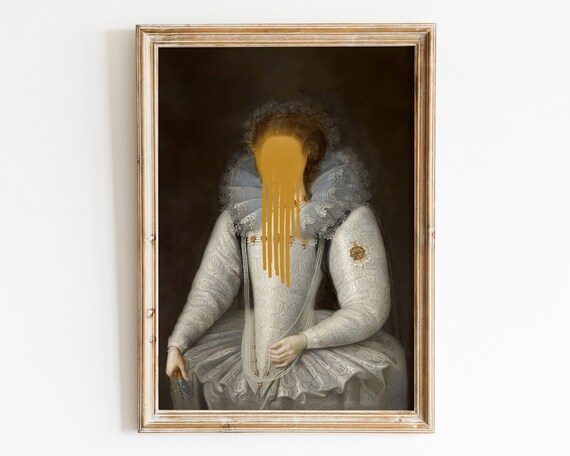 Baroque Printantique Oil Painting Woman Vintage Altered Portraitdigital Dark Academiaprintable Wall Artbaroque Printvictorianmoody