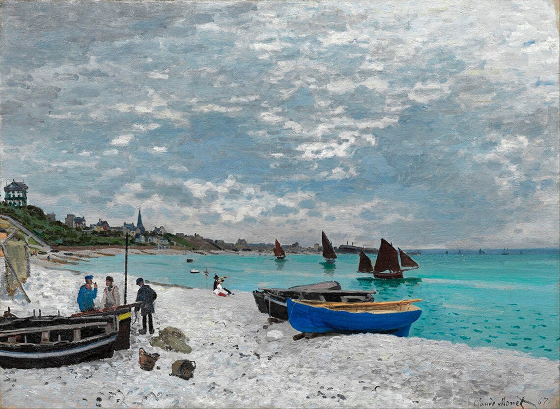 Claude Monet The Beach At Sainte Adresse Fine Art Glice 1867 Sku 0076 - Image 2