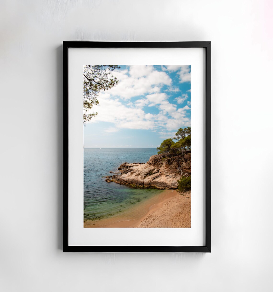 Rocky Cove With Turquoise Water on the Spanish Coast Photo Poster