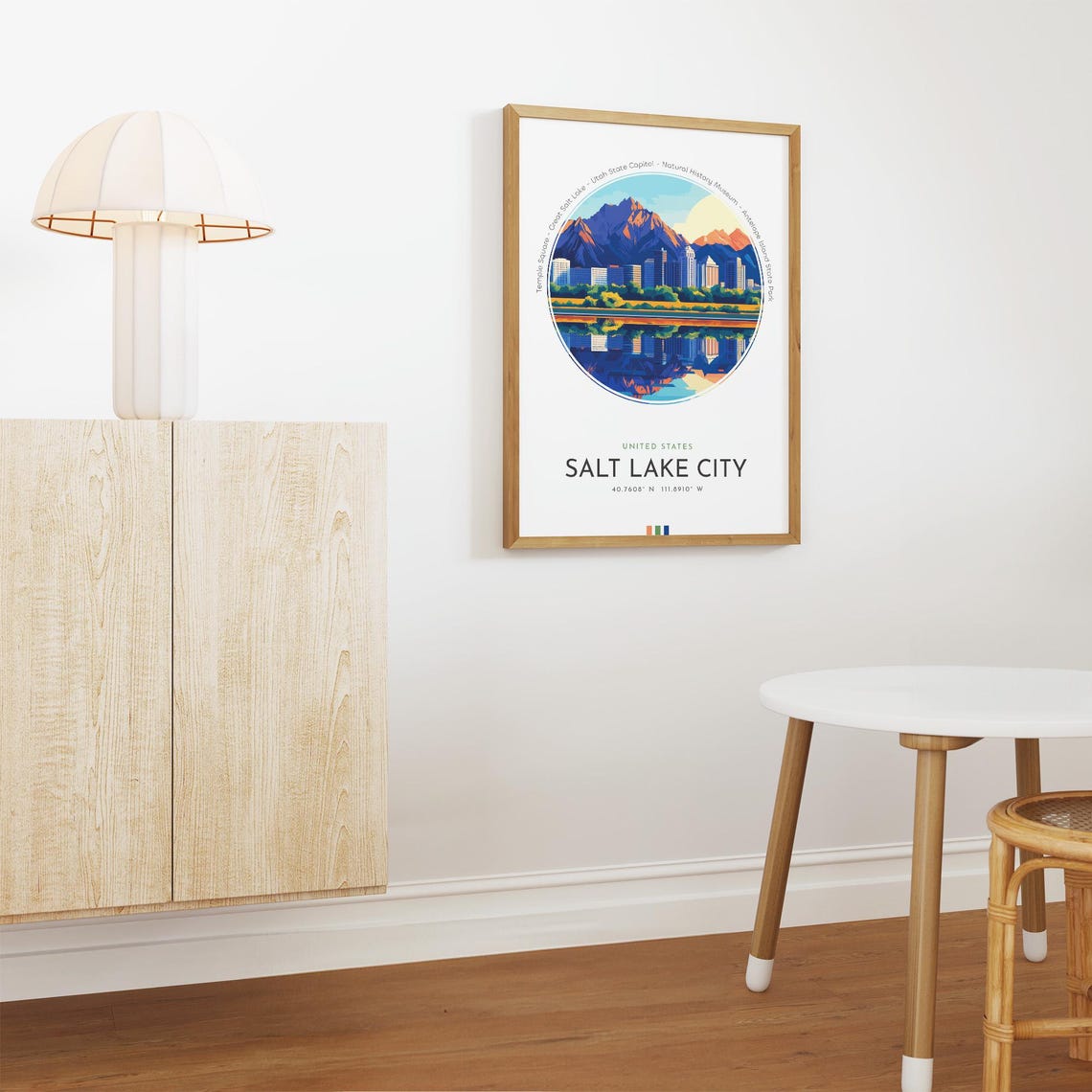 Salt Lake City Poster United States Travel Print Wall Art Travel Gift Landscape City Art Wall Decor Birthday Gift - Image 3