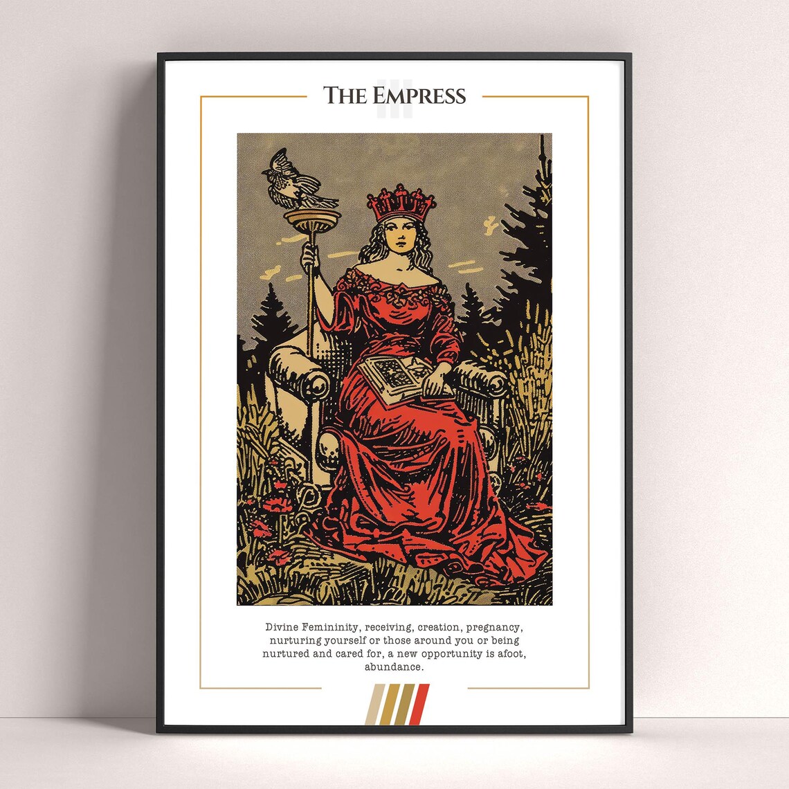 The Empress Tarot Card Poster, Mystical Tarot Art Print