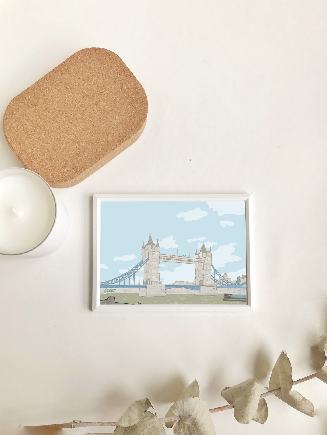 Statue of Liberty Pastel Illustration With Blue Sky Clouds Wall Art - Image 3
