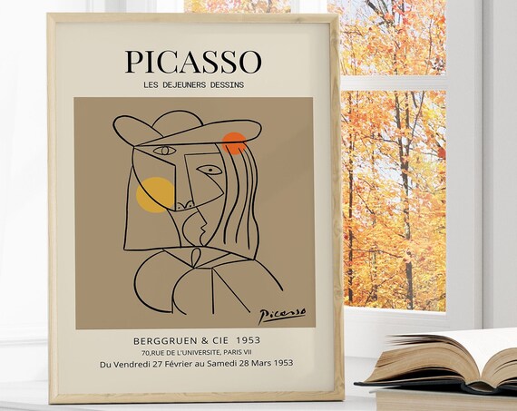 Picasso One Line Sketch One Line Drawing Picasso Poster Picasso Print One Line Poster Minimal Print Minimalist Poster