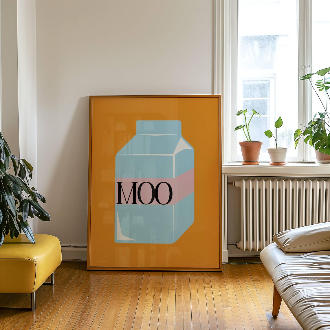 Retro Milk Carton, Modern Minimalist Kitchen Art - Image 4