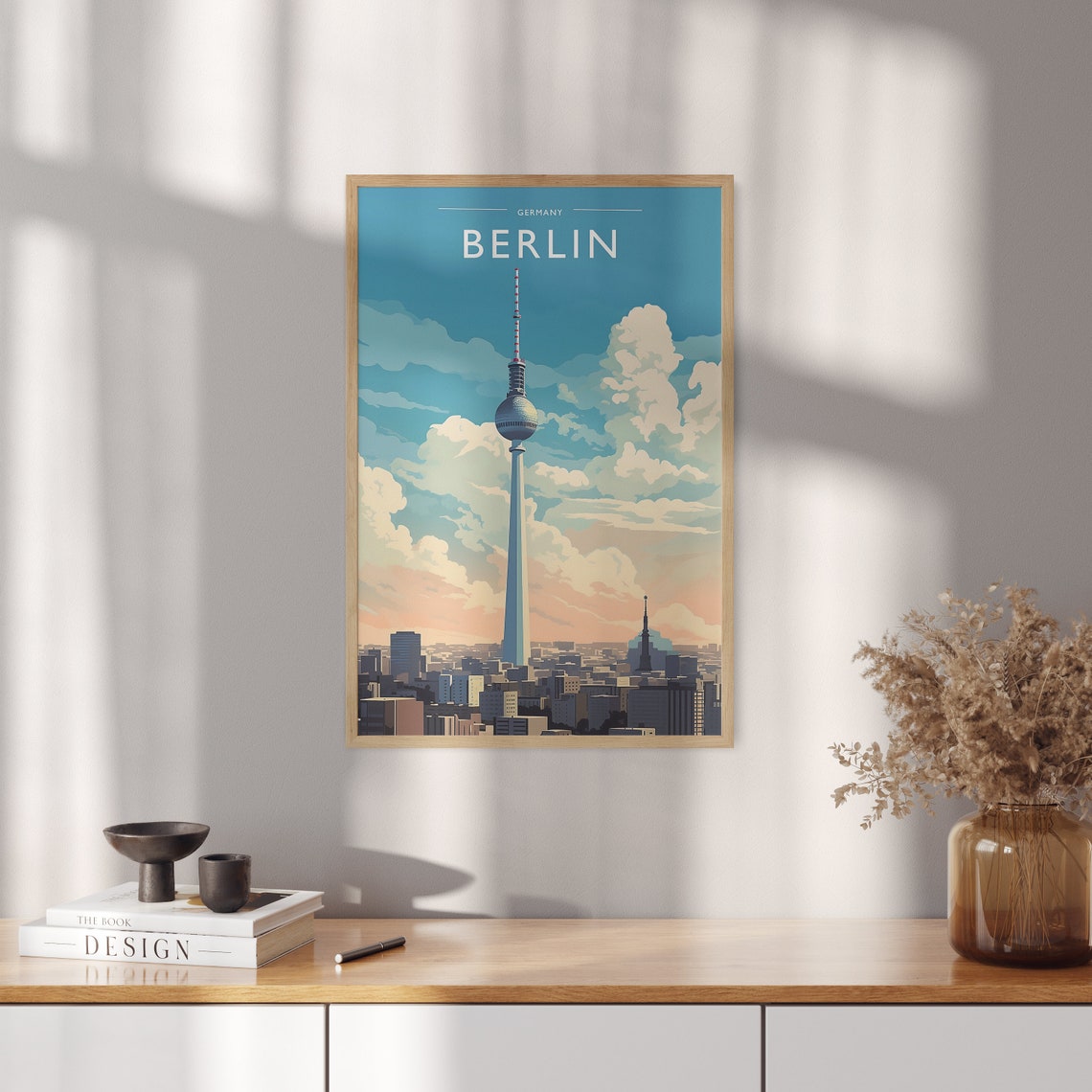 Berlin Germany TV Tower Sunset Glow City Skyline Travel Poster - Image 5