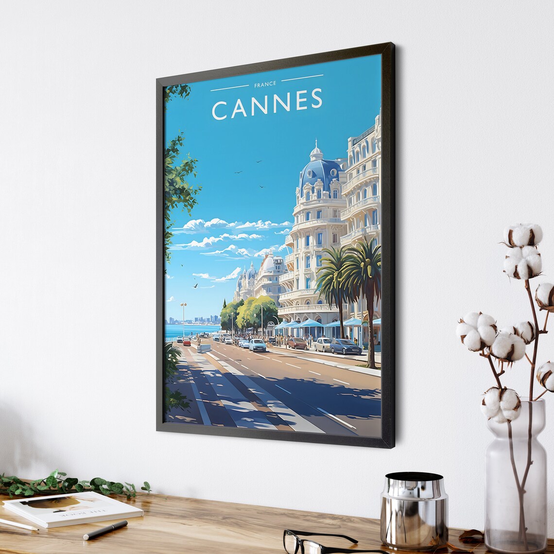 Cannes Travel Poster, France City Art Print - Image 4