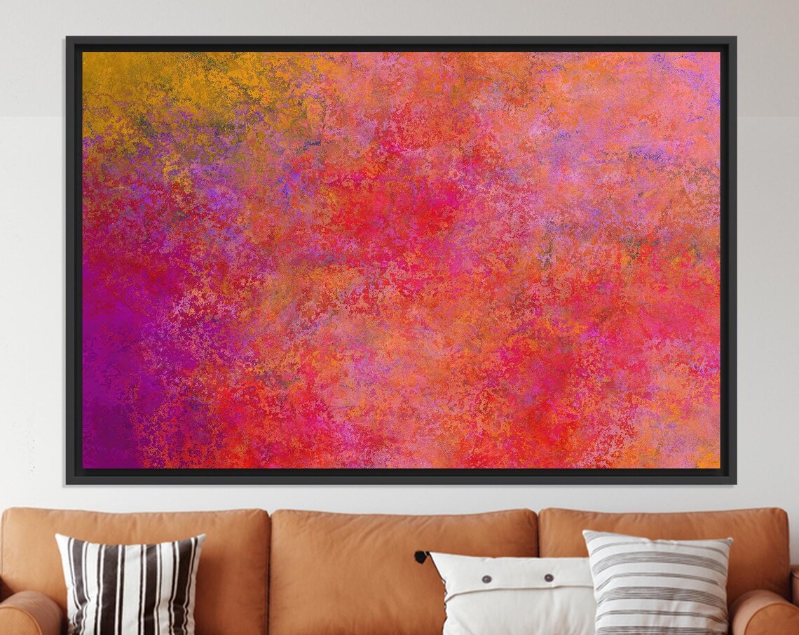 Pink Purple Orange Abstract Textured Modern Canvas Color Poster