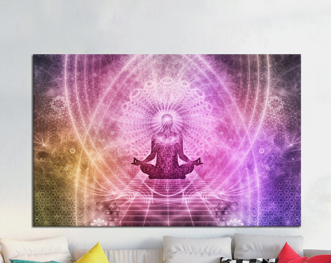 Chakra Yoga Meditation Spiritual Mandala Purple Energy Art Poster