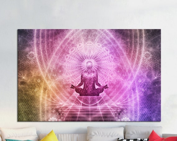 Chakra Yoga Canvas Art Spiritual Meditation Room Decor