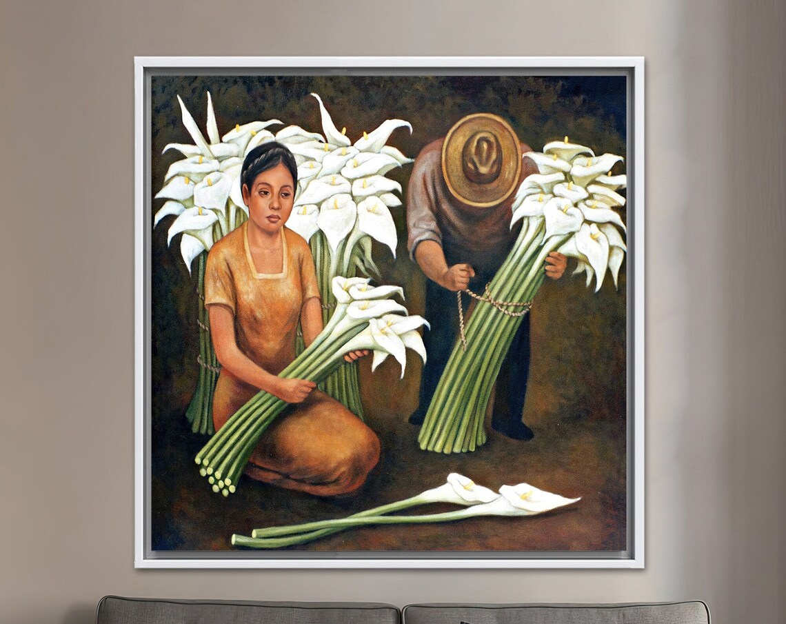 Diego Rivera Flower Carrier Calla Lily Vendor Mexican Art Poster
