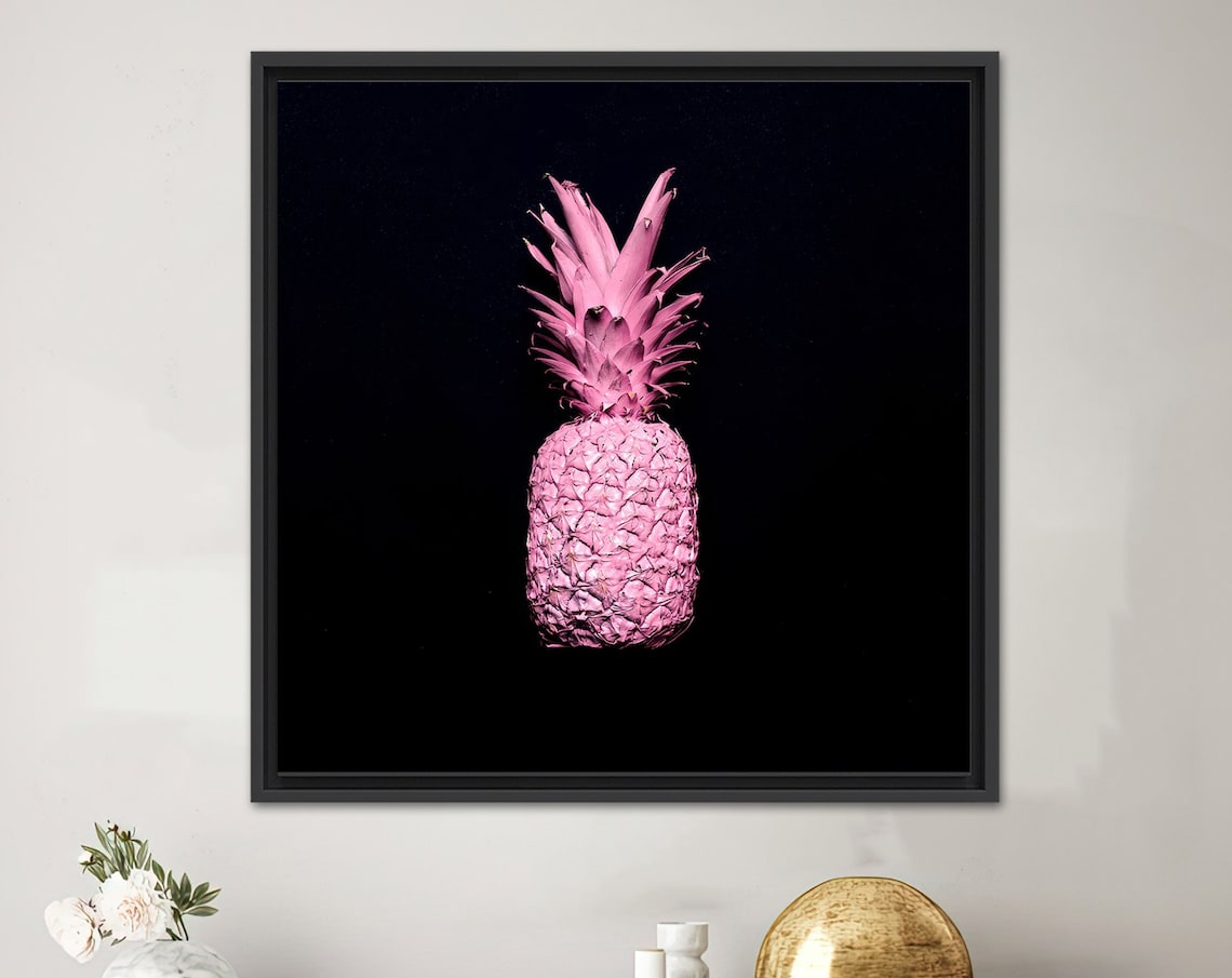 Pink Pineapple Art Print, Modern Abstract Decor