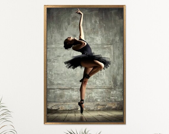 Ballerina Canvas Art Modern Woman Poster Framed Wall Decor