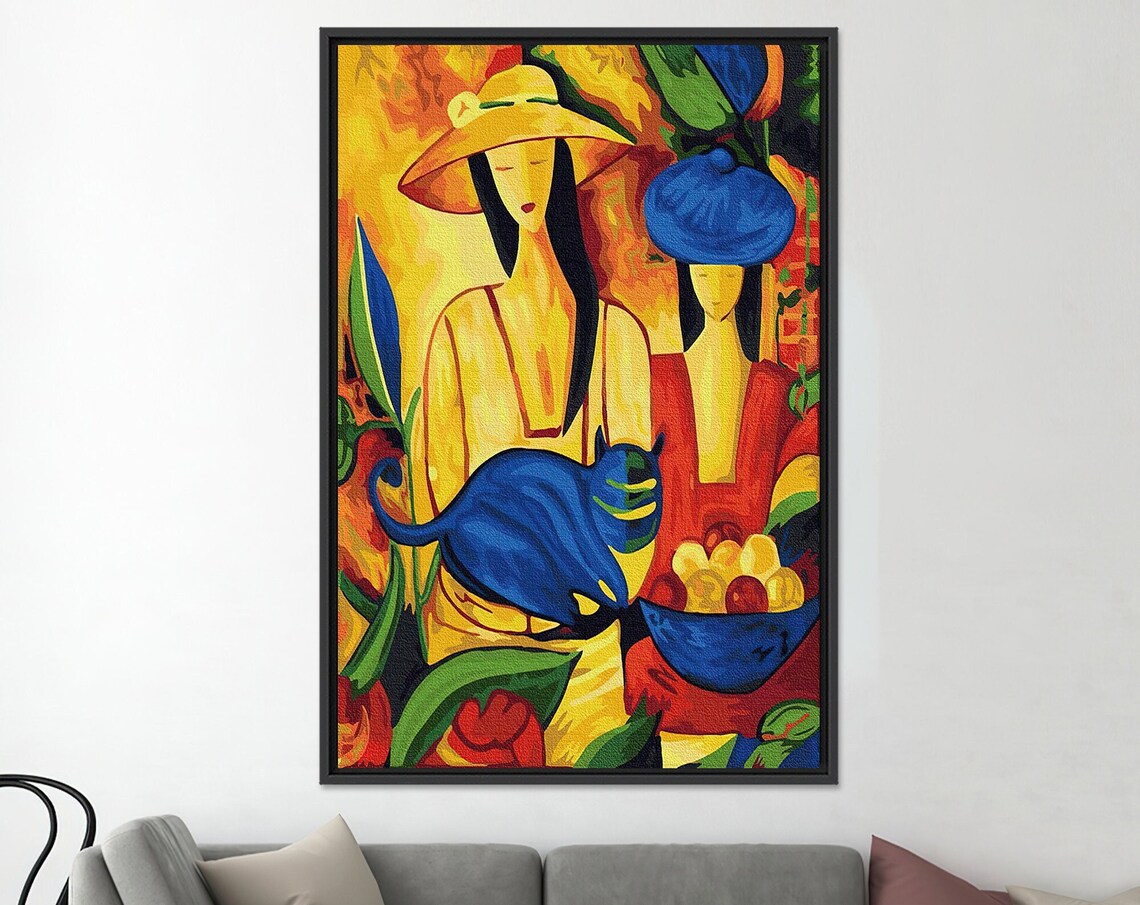 Picasso Abstract Woman, Colorful Modern Art Print