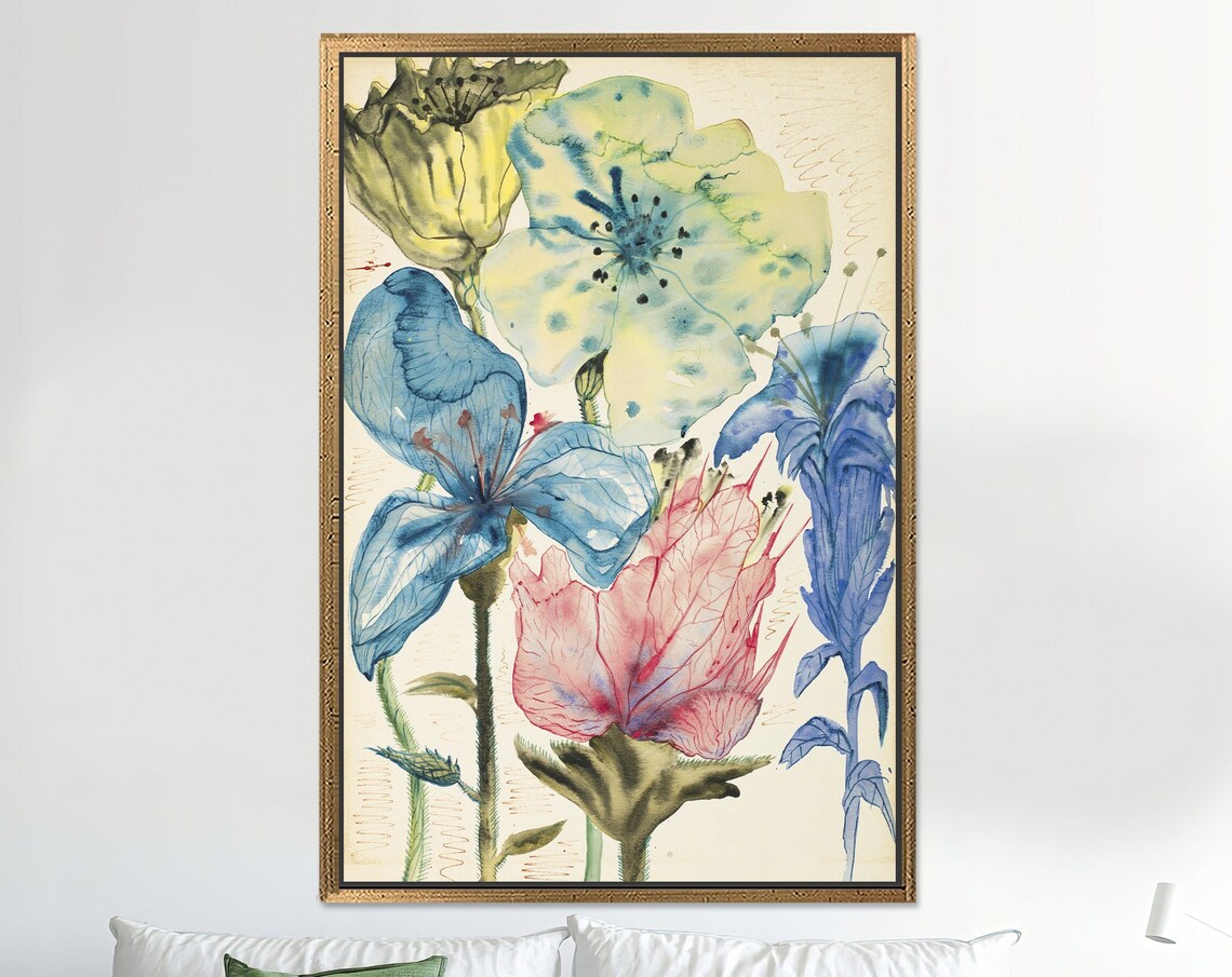 Salvador Dali Flowers Painting Abstract Floral Art Print
