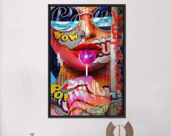 Woman Graffiti Art Canvas Modern Pop Print