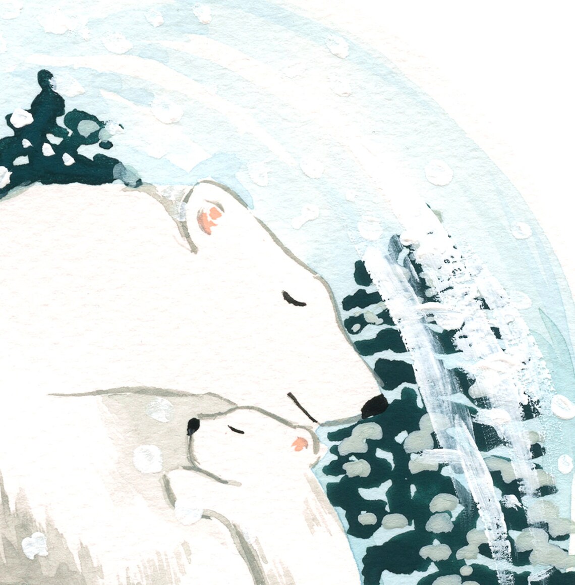 Polar Bear Family Christmas Winter Art Print - Image 2