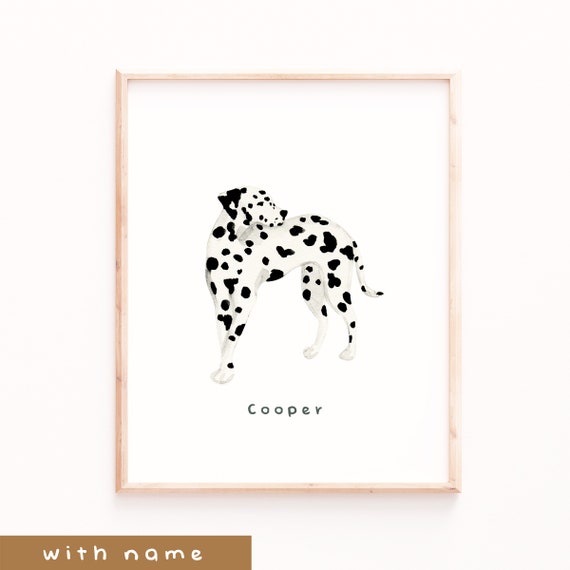 Dalmatian Print Dog Name Art Print, Christmas Gift