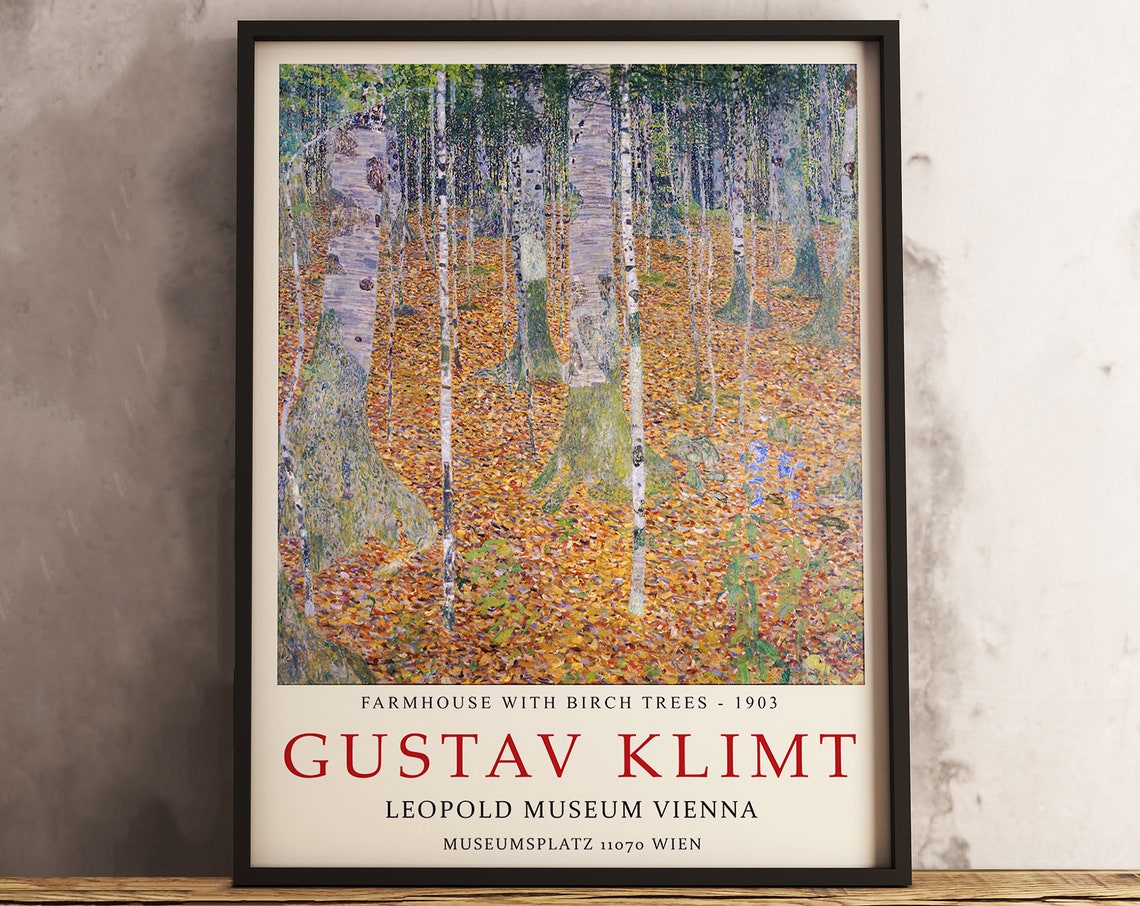 Gustav Klimt Farmhouse With Birch Trees 1903 Vienna Museum Poster - Image 3