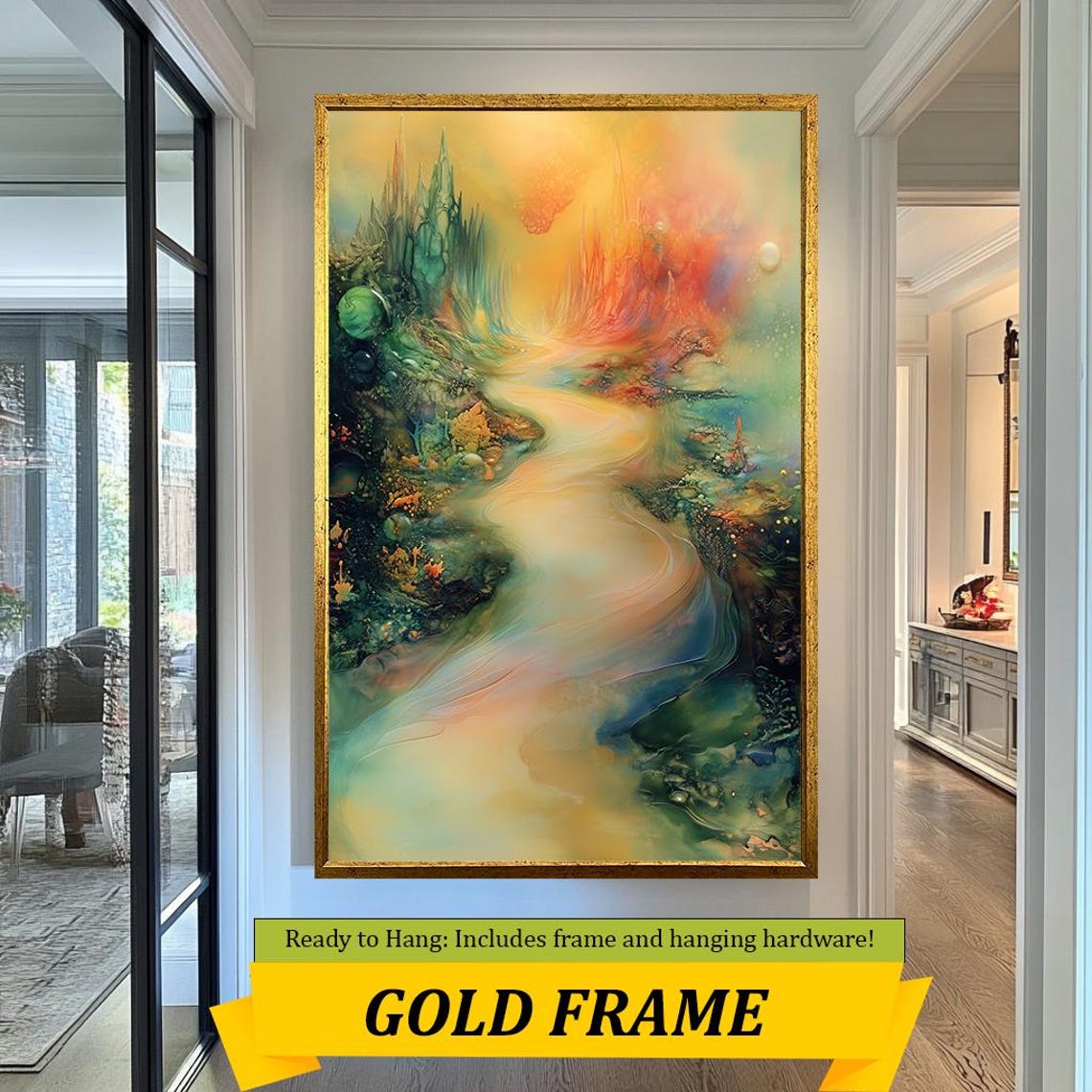 Surreal Fantasy River Landscape Dreamlike Abstract Colorful Poster - Image 5