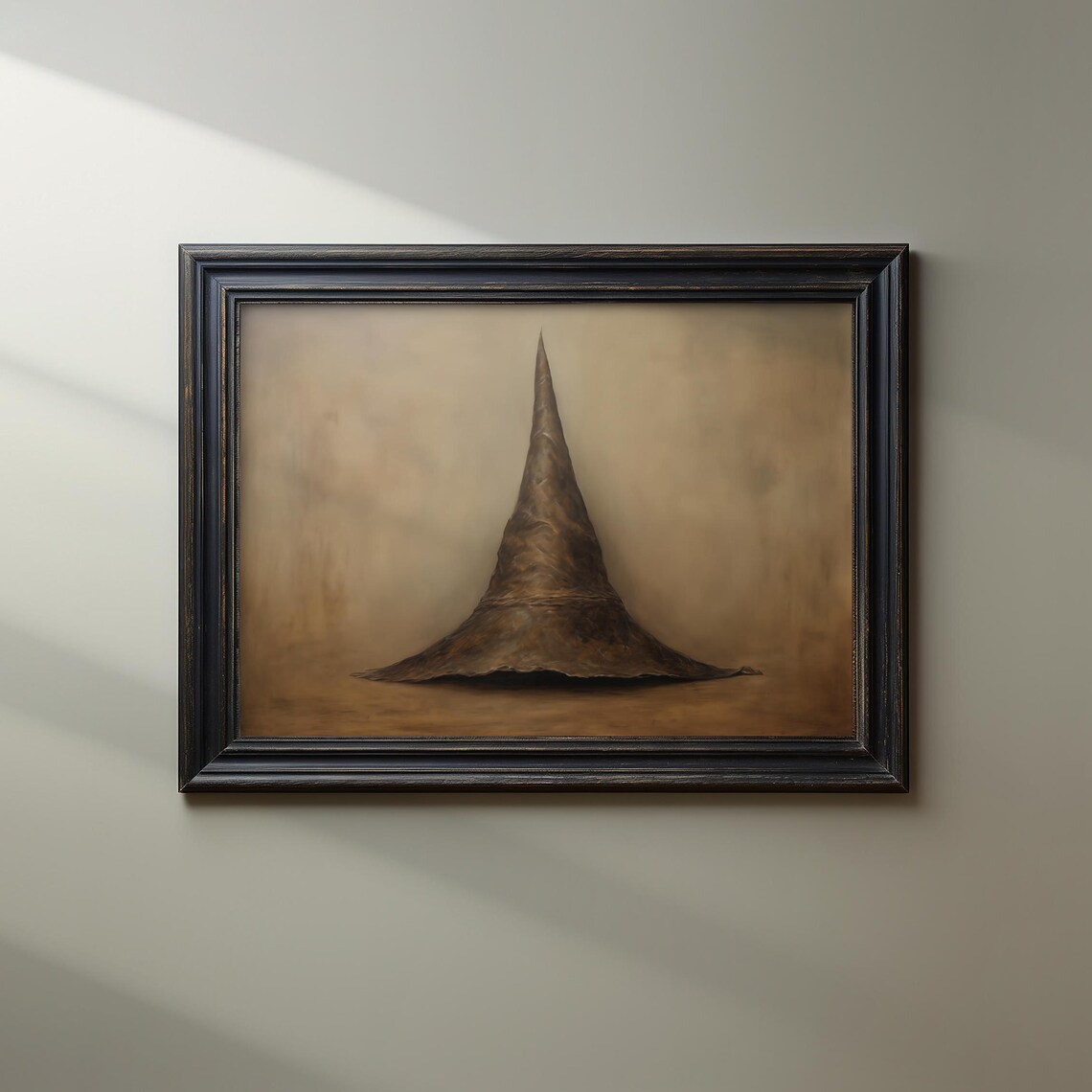 Vintage Witch Hat Art Print, Spooky Halloween Decor