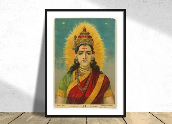 Gauri India Maharasthra Pune Hinduism Poster Hindu Goddes Poster Buddhist Poster Zen Wall Art Reproduction Dec Gift Idea Meditation