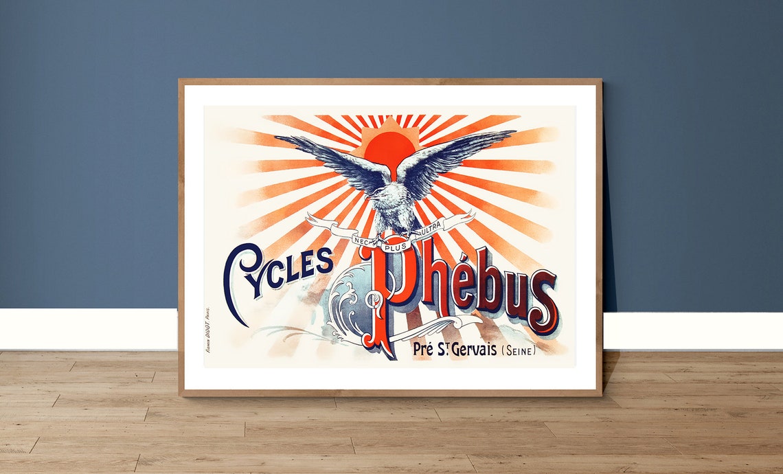 Cycles Phebus Vintage Bicycle Poster Poster Print Or Print Gift Idea Wall Decor