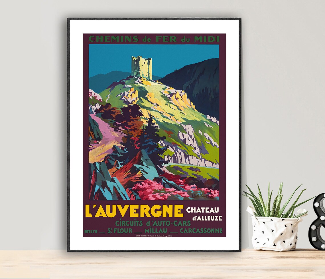 Lauvergne Chateau Dalleuze Vintage Travel Poster