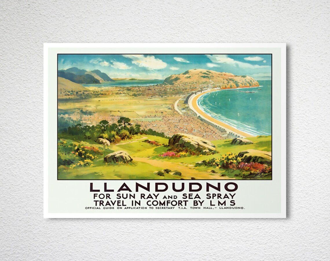 Llandudno North Wales Vintage Travel Poster Art Print - Image 2